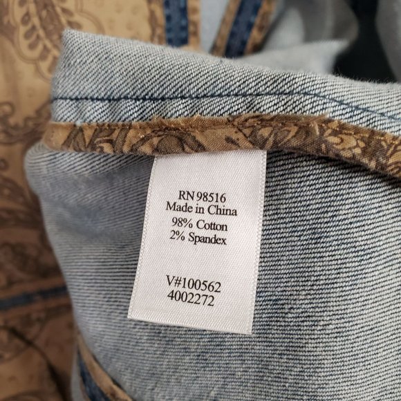 Coldwater Creek Size W18 18W Jacket Denim Jean V-neck Snaps Pockets Fitted Blue - Picture 7 of 12